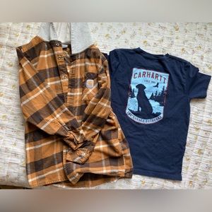 Boys Carhartt Shirt and Flannel Set